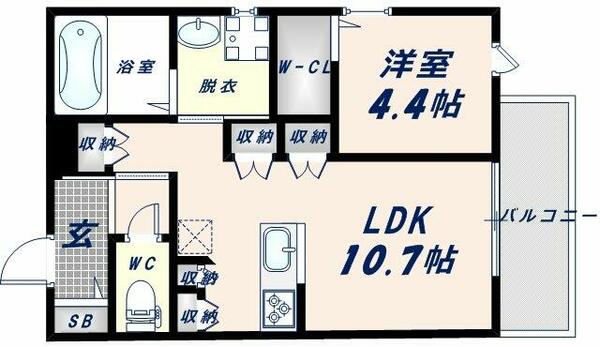 小若江ミッドスクエア 203｜大阪府東大阪市小若江２丁目(賃貸アパート1LDK・2階・41.86㎡)の写真 その2