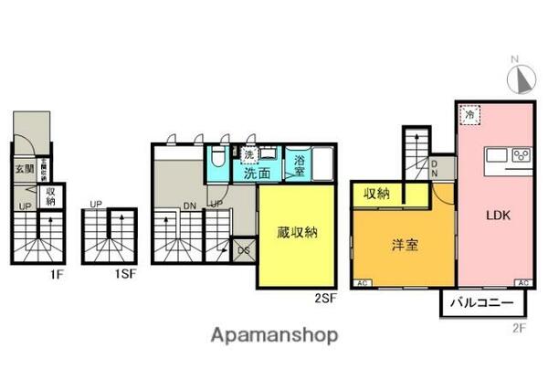 ヒーローズ八万 AA｜徳島県徳島市八万町夷山(賃貸アパート1SLDK・2階・55.48㎡)の写真 その2