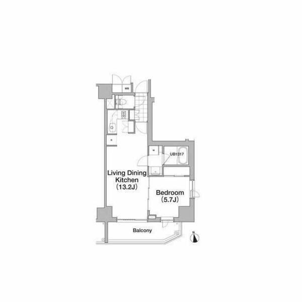 アパートメンツタワー六本木｜東京都港区六本木３丁目(賃貸マンション1LDK・12階・43.22㎡)の写真 その2