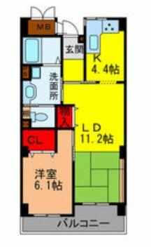 ベルデ石きり 408｜大阪府東大阪市西石切町１丁目(賃貸マンション1LDK・4階・51.73㎡)の写真 その2