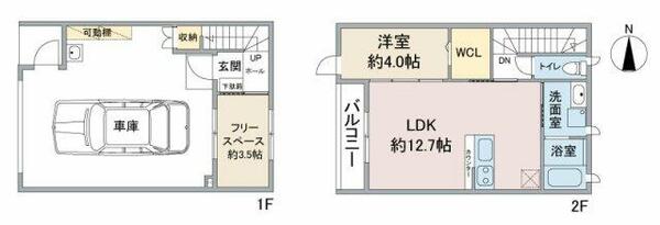 ＨＣ－Ｇ　Ｉｗａｋｕｒａ C4｜愛知県岩倉市大地町(賃貸アパート1SLDK・2階・84.08㎡)の写真 その2