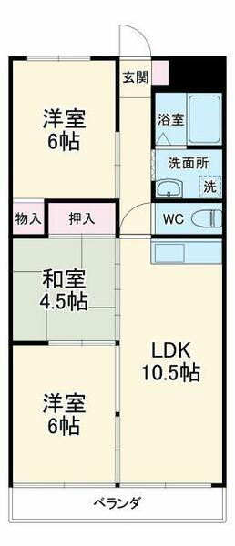 岐阜県岐阜市福光東３丁目(賃貸アパート3LDK・2階・58.32㎡)の写真 その2