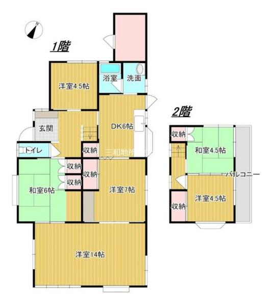 豊浦町大字黒井Ｈ貸家｜山口県下関市豊浦町大字黒井(賃貸一戸建6DK・--・126.73㎡)の写真 その2