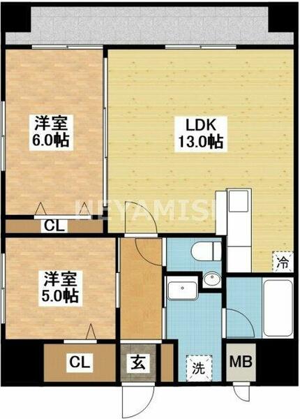 ＡＢＩＴＩ浜町 605｜長崎県長崎市銅座町(賃貸マンション2LDK・6階・56.77㎡)の写真 その2