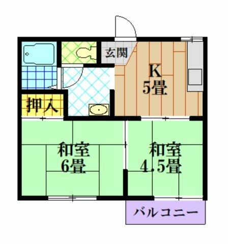 メイプルタウン大久保 202｜兵庫県西脇市下戸田(賃貸アパート2K・2階・30.46㎡)の写真 その2