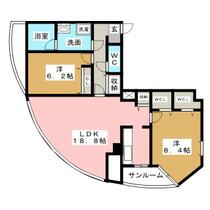 プロシード金山２  ｜ 愛知県名古屋市中区金山２丁目（賃貸マンション2LDK・13階・85.59㎡） その2