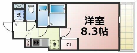 大阪府大阪市東成区中本２丁目(賃貸マンション1K・8階・25.63㎡)の写真 その2