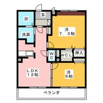 ＰＡＳＴＯＭＥＵＲＥ（パストミール）  ｜ 愛知県岩倉市中央町３丁目（賃貸マンション2LDK・3階・57.72㎡） その2