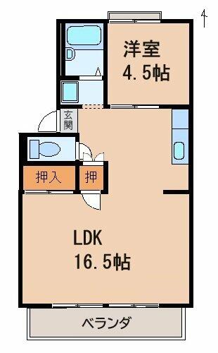 アビタシオン｜和歌山県和歌山市栄谷(賃貸アパート1LDK・2階・46.00㎡)の写真 その2