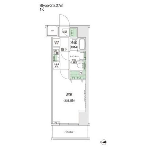 スタイリオ蒲田Ⅱ 1202｜東京都大田区西蒲田７丁目(賃貸マンション1K・12階・25.27㎡)の写真 その2