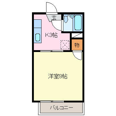 サニーフジ 205｜三重県伊勢市下野町(賃貸アパート1K・2階・23.14㎡)の写真 その2