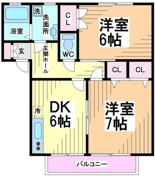 神奈川県川崎市多摩区菅５丁目(賃貸アパート2DK・2階・43.00㎡)の写真 その2