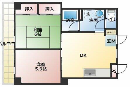 トータロー習志野ビル 301｜千葉県船橋市薬円台５丁目(賃貸マンション2DK・3階・46.20㎡)の写真 その2