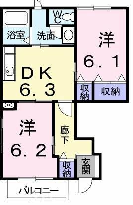 エスポワールＨＡＴＡ　Ⅰ 101｜香川県高松市太田下町(賃貸アパート2DK・1階・46.32㎡)の写真 その2