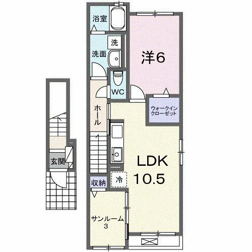 モナローム・シェリⅡ 202｜愛知県一宮市開明字樋西(賃貸アパート1LDK・2階・48.92㎡)の写真 その2