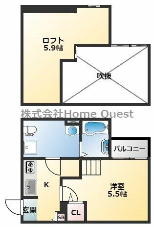 ラミアカーサ衣摺 202｜大阪府東大阪市衣摺３丁目(賃貸アパート1K・2階・20.03㎡)の写真 その2