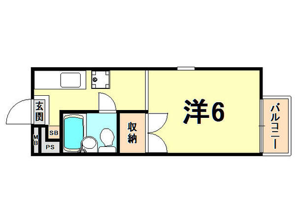 アメニティ夙川 202｜兵庫県西宮市若松町(賃貸アパート1K・2階・21.24㎡)の写真 その2