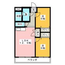 レージュ長久手  ｜ 愛知県長久手市富士浦（賃貸マンション2LDK・2階・56.70㎡） その2