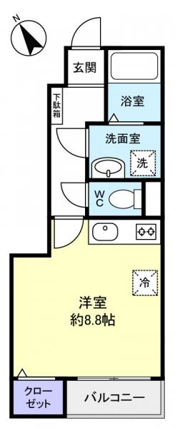 ユーカリが丘　富士 101｜千葉県佐倉市上座(賃貸アパート1R・1階・27.17㎡)の写真 その2