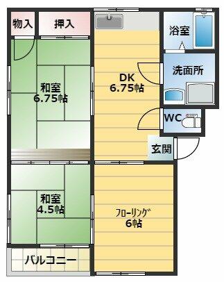 シャイニー筑西 202｜茨城県筑西市成田(賃貸アパート3DK・2階・50.34㎡)の写真 その2