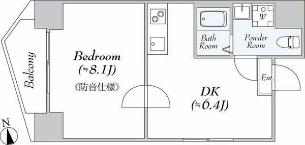 「防音マンション」Ａｚ　Ｍｕｓｉｃ　新宿御苑 1001｜東京都新宿区大京町(賃貸マンション1DK・2階・32.90㎡)の写真 その2