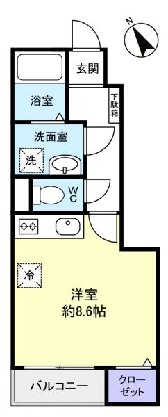 ユーカリが丘　富士 103｜千葉県佐倉市上座(賃貸アパート1R・1階・27.17㎡)の写真 その2