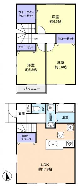 プリザントホーム 101｜千葉県佐倉市ユーカリが丘１丁目(賃貸アパート3LDK・1階・85.50㎡)の写真 その2