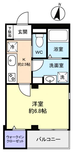 プランドール 403｜千葉県八千代市勝田台１丁目(賃貸マンション1K・4階・26.89㎡)の写真 その2