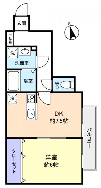Ｒｉｖｅ　Ｇａｕｃｈｅ 201｜千葉県八千代市村上(賃貸アパート1DK・2階・36.97㎡)の写真 その2