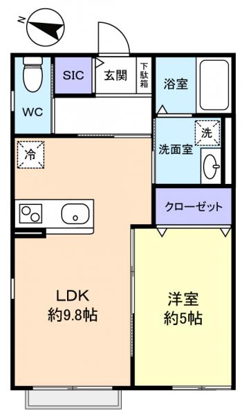 ルーチェ 102｜千葉県八千代市村上(賃貸アパート1LDK・1階・37.03㎡)の写真 その2