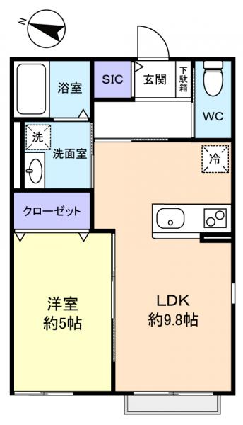ルーチェ 101｜千葉県八千代市村上(賃貸アパート1LDK・1階・37.03㎡)の写真 その2
