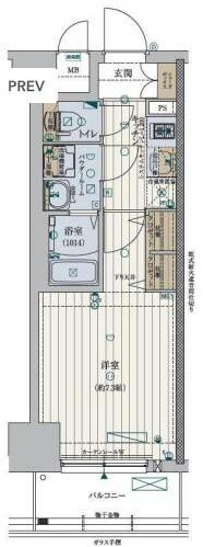 大阪府吹田市豊津町(賃貸マンション1K・8階・24.33㎡)の写真 その2