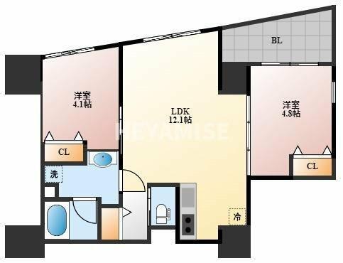 長崎県長崎市麹屋町(賃貸マンション2LDK・7階・44.67㎡)の写真 その1