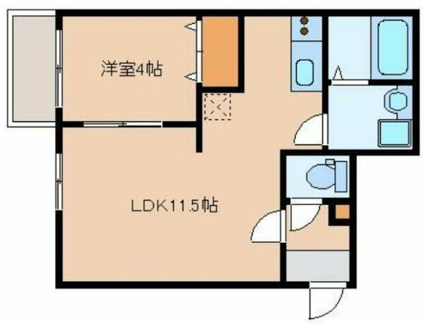 Ｌａ　ｃａｓａ　ｆｅｌｉｃｅ和白 201｜福岡県福岡市東区和白４丁目(賃貸アパート1LDK・2階・35.10㎡)の写真 その2