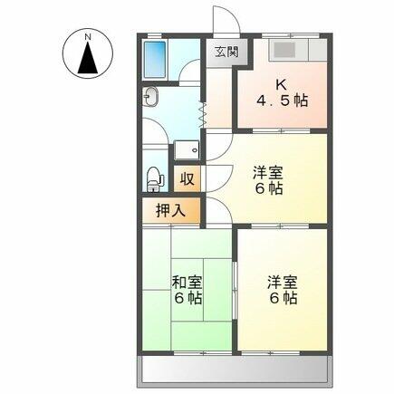 コーポラス管石 202｜愛知県豊橋市浜道町字管石(賃貸アパート3K・2階・49.75㎡)の写真 その2