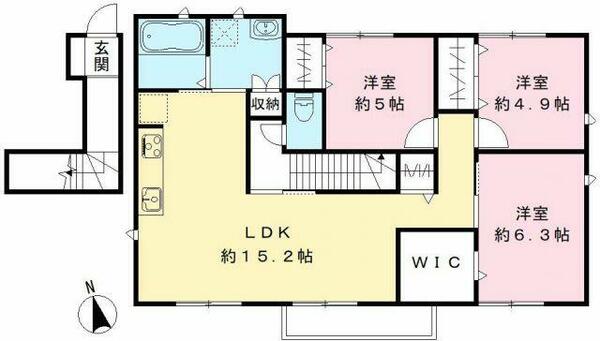 愛知県岩倉市井上町種畑(賃貸アパート3LDK・1階・80.89㎡)の写真 その2