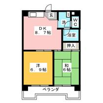 レスカール一番町  ｜ 愛知県名古屋市熱田区一番３丁目（賃貸マンション2DK・9階・43.79㎡） その2