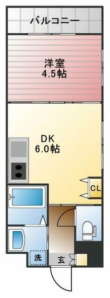 長崎県長崎市目覚町(賃貸マンション1DK・5階・26.35㎡)の写真 その2