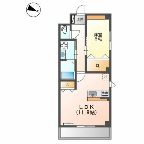 サニーコート香ヶ丘｜大阪府堺市堺区香ヶ丘町３丁(賃貸マンション1LDK・2階・44.16㎡)の写真 その2