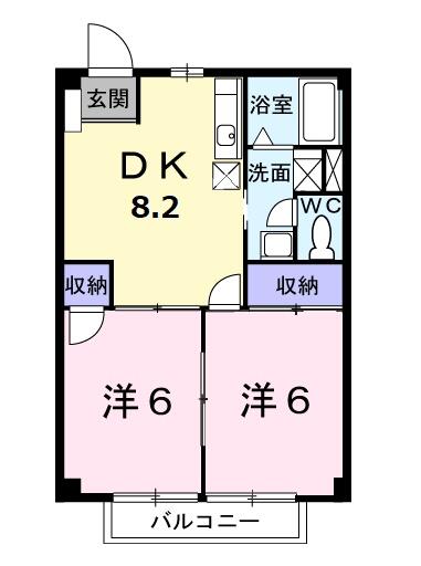 三重県松阪市久保町(賃貸アパート2DK・2階・44.71㎡)の写真 その2