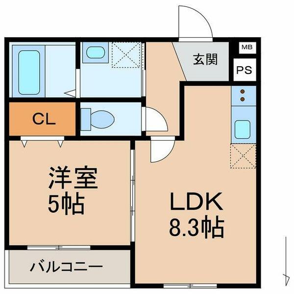 和歌山県和歌山市中之島(賃貸アパート1LDK・1階・33.60㎡)の写真 その2