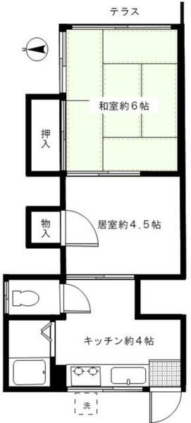ハイツタチバナ（１階） 101｜東京都杉並区西荻南４丁目(賃貸アパート2K・1階・28.36㎡)の写真 その2