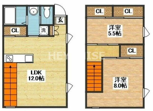 長崎県諫早市八天町(賃貸アパート2LDK・2階・64.68㎡)の写真 その2