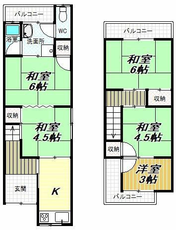 船橋町テラスハウス｜大阪府藤井寺市船橋町(賃貸テラスハウス5K・--・60.89㎡)の写真 その2