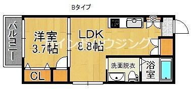 大阪府大阪市住之江区粉浜２丁目（アパート）の賃貸物件の間取り