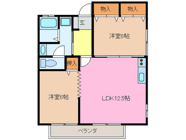 三重県松阪市外五曲町(賃貸アパート2LDK・1階・53.60㎡)の写真 その2