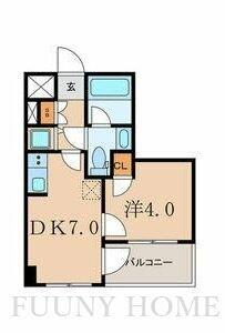 東京都目黒区東山２丁目(賃貸マンション1DK・4階・25.35㎡)の写真 その2