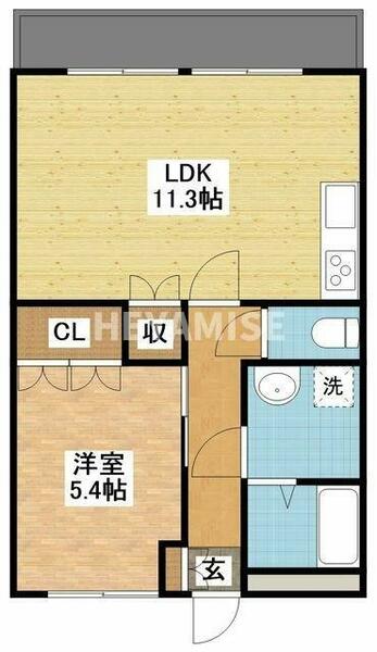 長崎県大村市溝陸町(賃貸アパート1LDK・2階・41.04㎡)の写真 その2