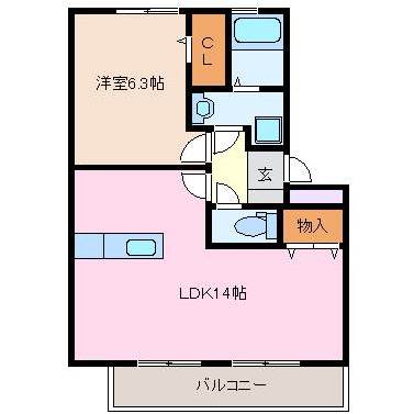 三重県四日市市新町(賃貸アパート1LDK・1階・46.72㎡)の写真 その2