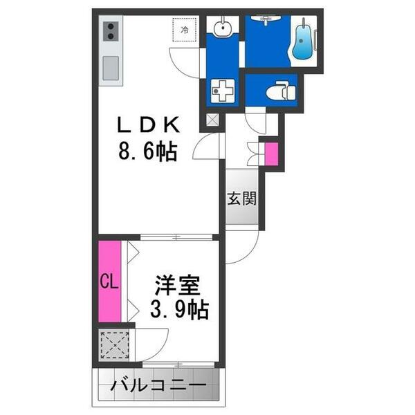 アート林寺｜大阪府大阪市生野区林寺５丁目(賃貸アパート1LDK・2階・31.48㎡)の写真 その2